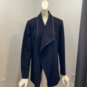 Calvin Klein black faux leather trim jacket.